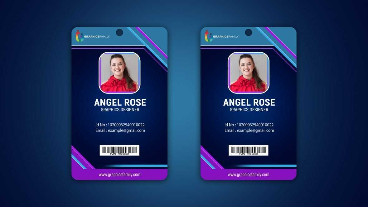 Business id card template with photo