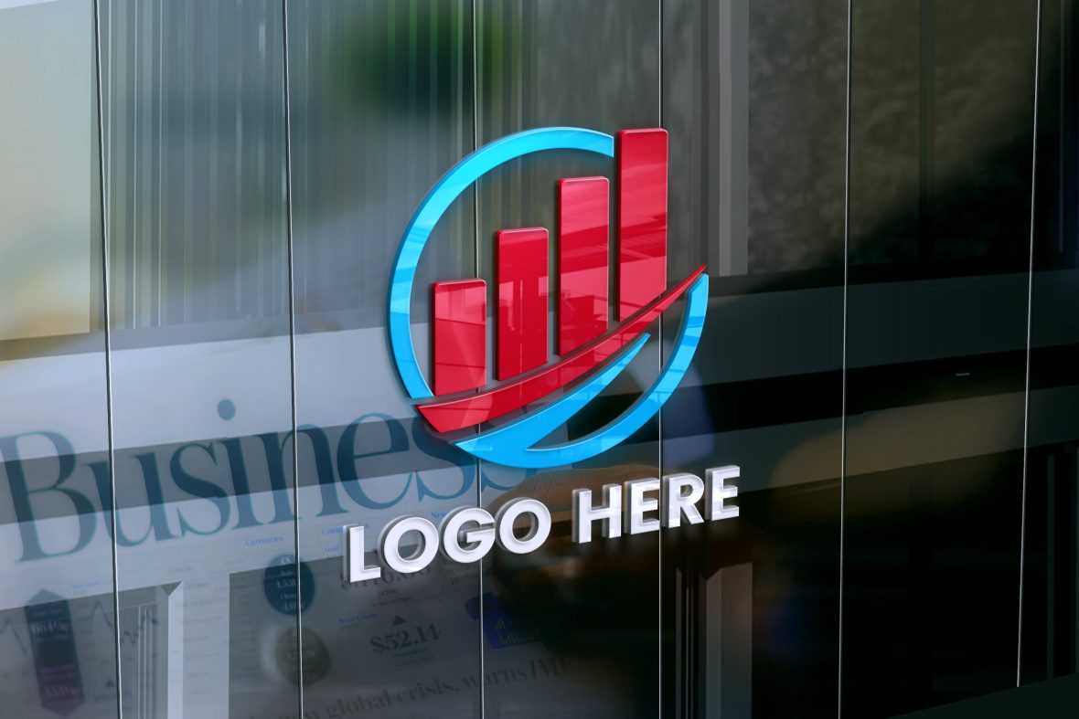 Business Office 3D Logo Mockup