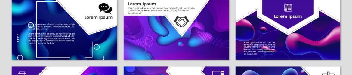 Business presentation template set PowerPoint vector image