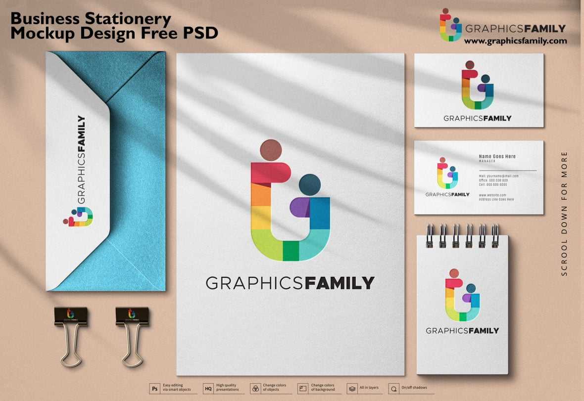 Business Stationery Mock-Up Design Free PSD