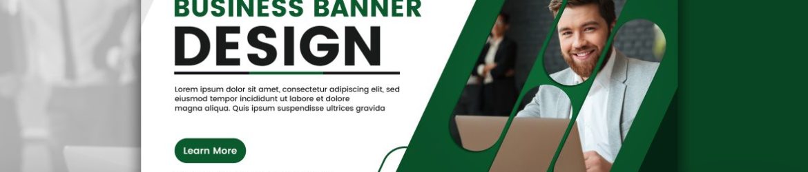Business Website Banner Design with White and Green Business Website Banner Design with White and Green