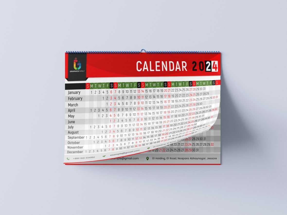 Calendar 2024 design template vector image