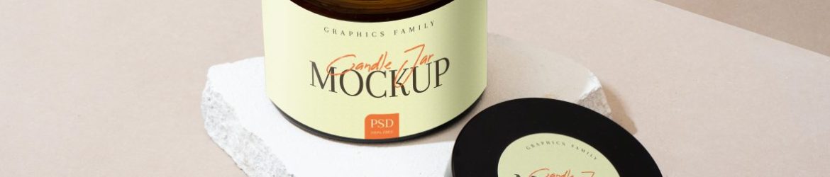 Candles Jar Label Design Mockup