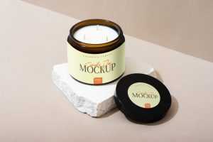 Candles Jar Label Design Mockup