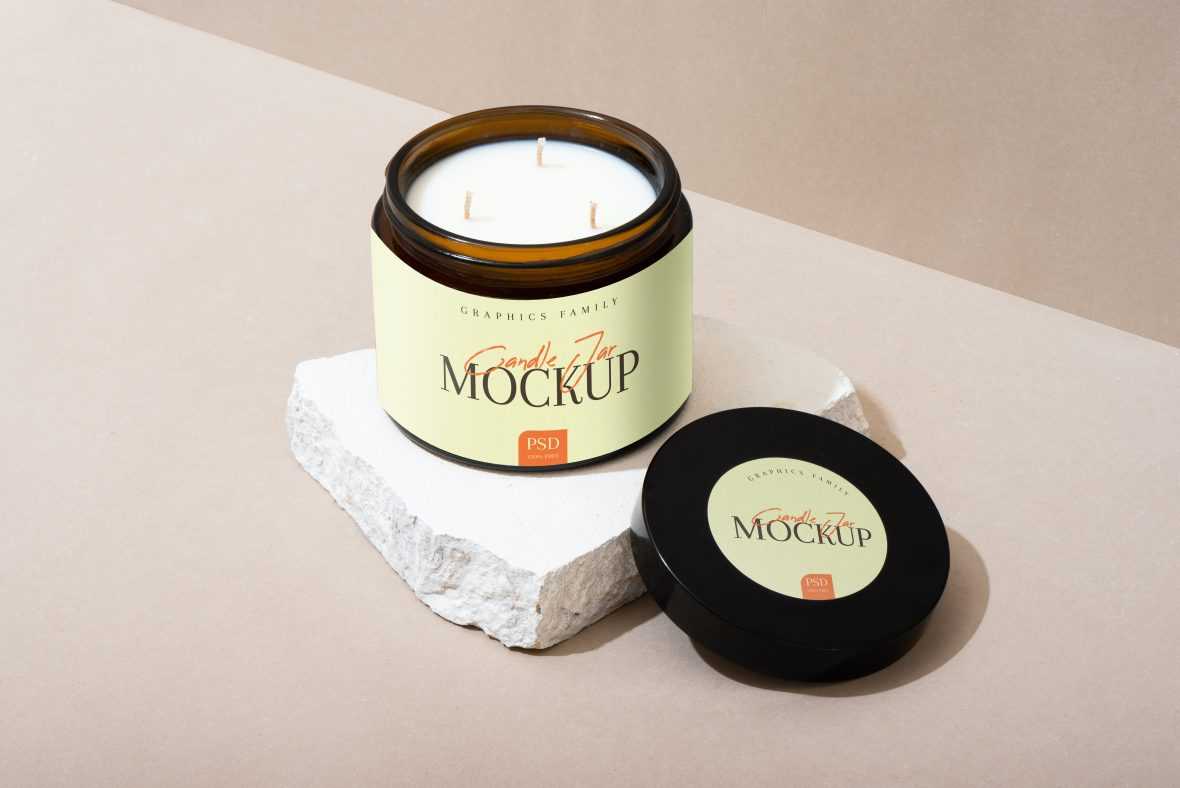 Candles Jar Label Design Mockup
