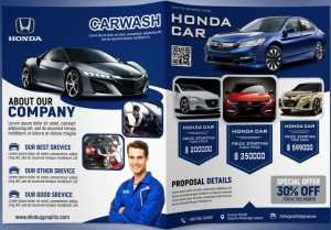 Car Company Professional Bi Fold Brochure Design Template in Photoshop