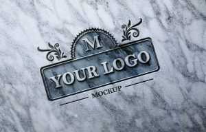 Carved Marble Stone Logo Mockup