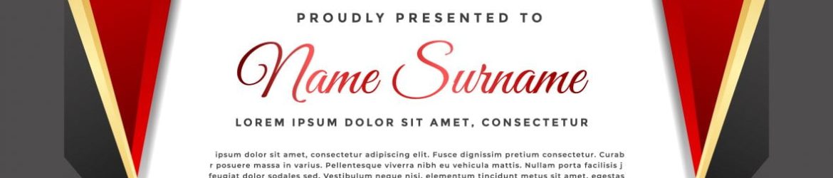 Certificate of appreciation luxury red theme template design