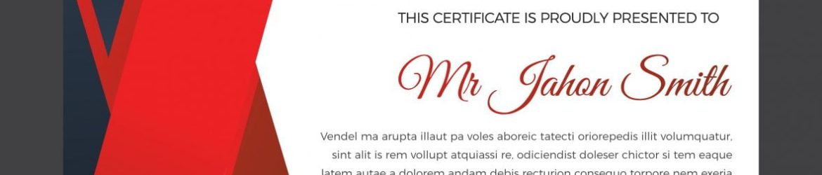 Certificate template with clean and modern pattern