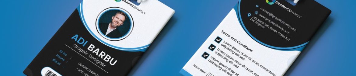 Clean modern employee identity card design