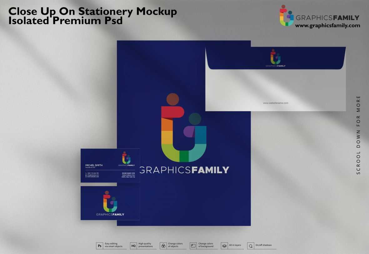 Close up on Stationery Mockup Isolated Premium PSD