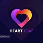 Colorful Heart Love Logo Design - Download Grátis Colorful Heart Love Logo Design