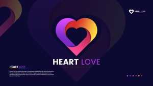 Colorful Heart Love Logo Design