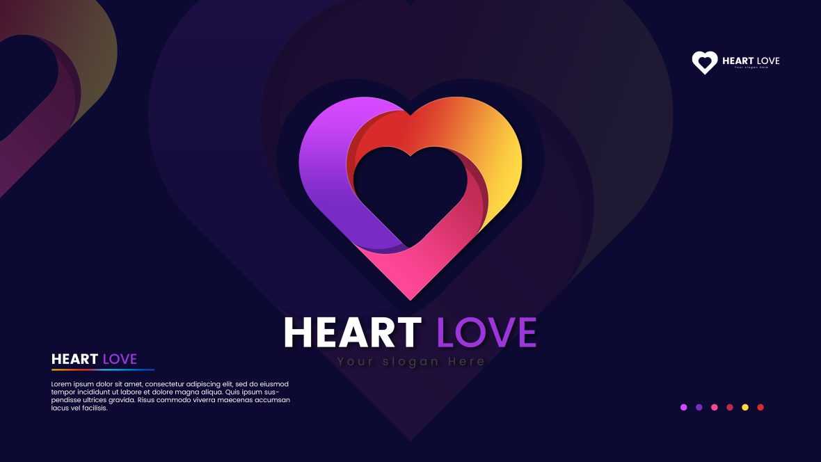 Colorful Heart Love Logo Design