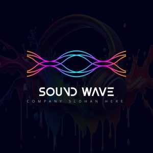 Colorful sound wave logo design template vector image