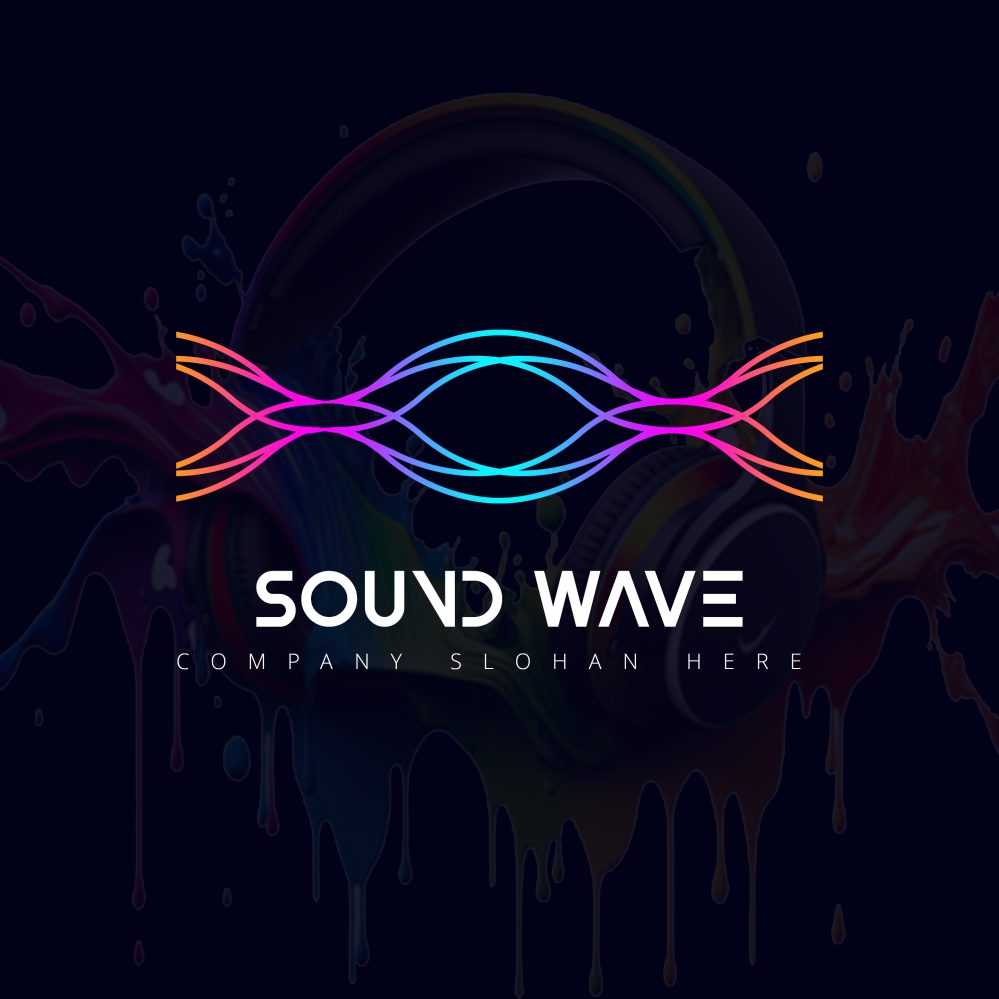 Colorful sound wave logo design template vector image