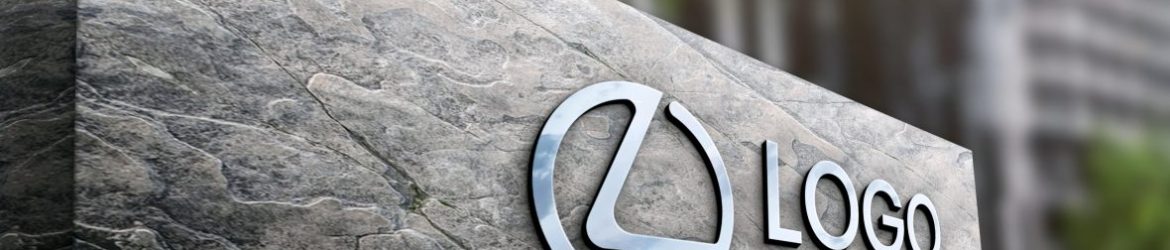 Company Outdoor Signage 3D Steel Logo Mockup