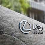 Company Outdoor Signage 3D Steel Logo Mockup