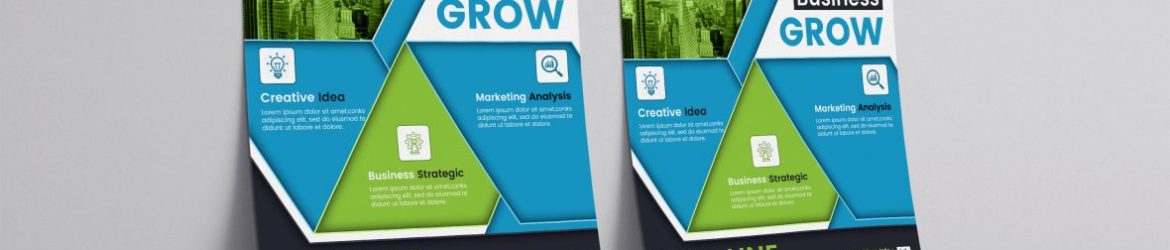 Corporate Blue and Black Business Flyer Template