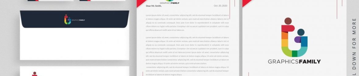 Corporate business branding identity, letterhead, business card, invoice, envelope design Premium PSD