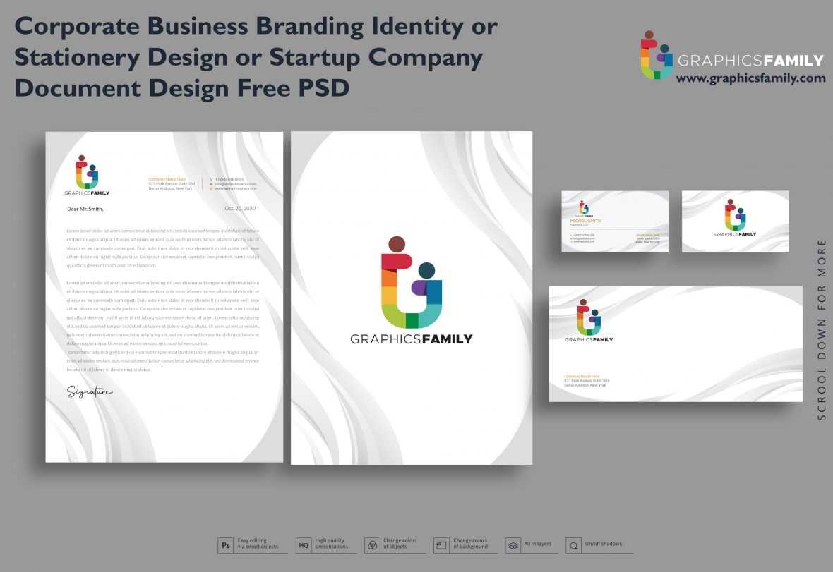 Corporate Business Branding Identity or Stationery Design or Startup Company Document Design Free Psd