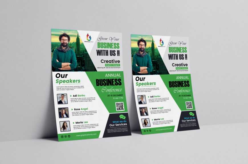 Corporate Flyer Design Template In Flat Style psd