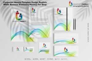 Corporate identity template design, Realistic White Business Stationery mockup for shop