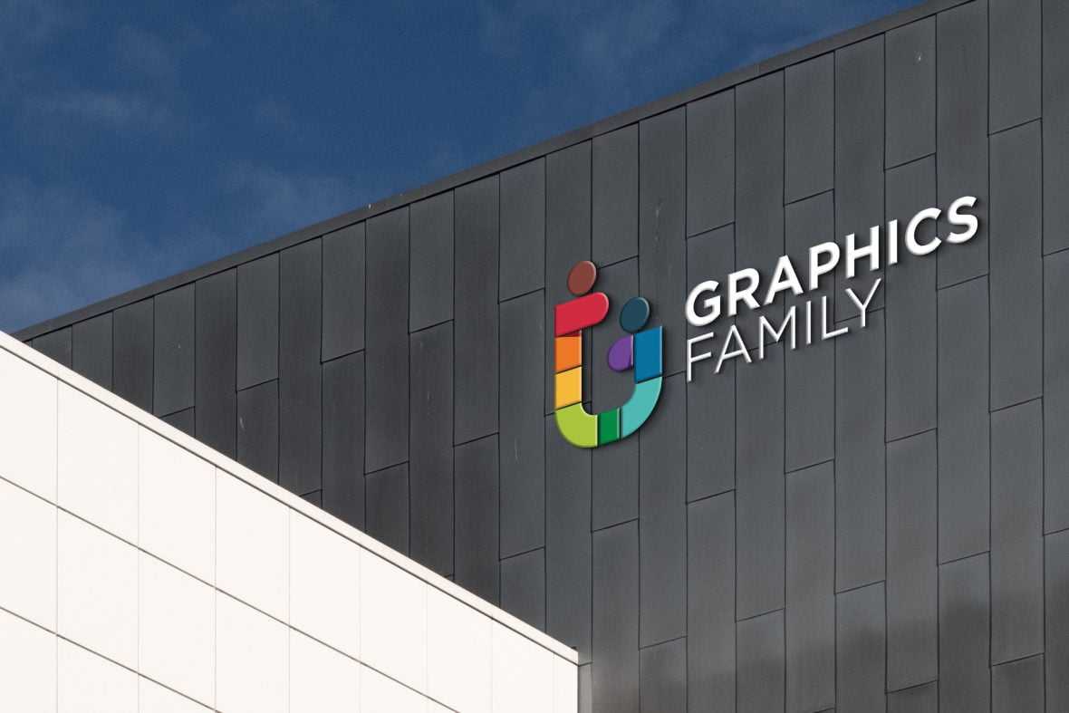 Corporate Office Building Logo Mockup