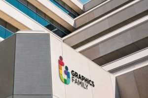 Corporative building 3D logo mockup