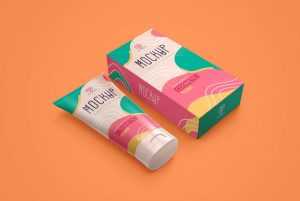 Cosmetic Tube & Box Mockup
