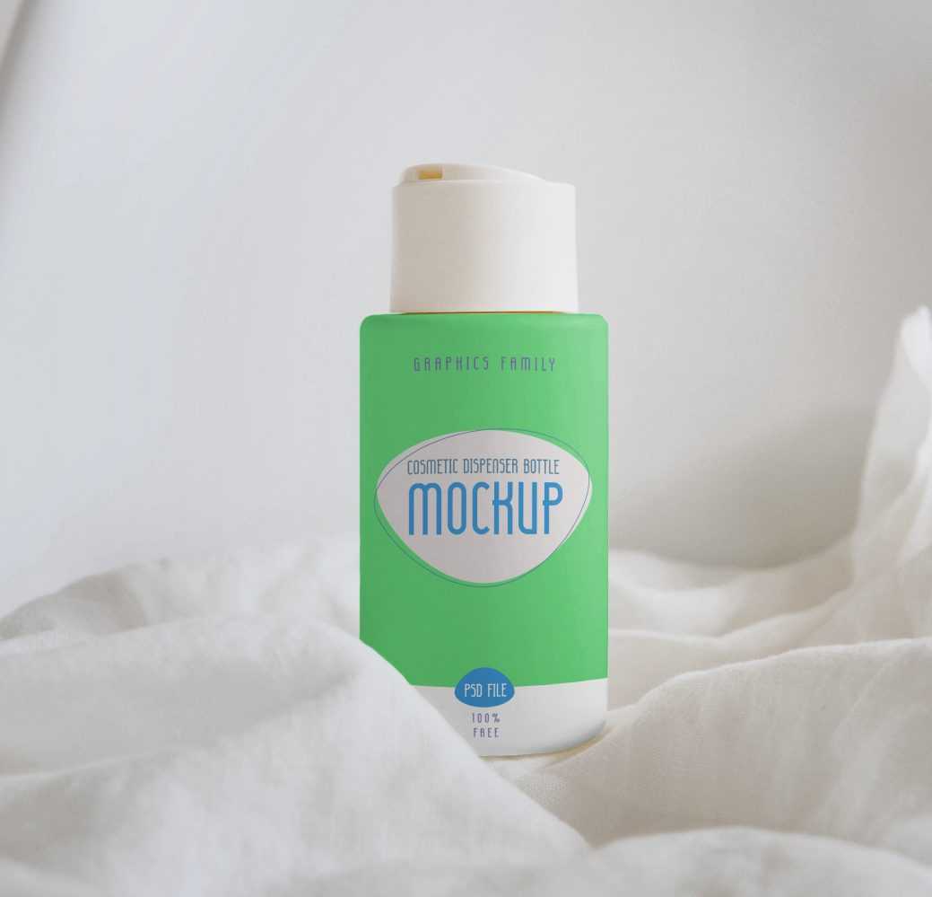 Cosmetics Dispenser Bottle Design Mockup