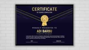Course Completion Certificate Design Template