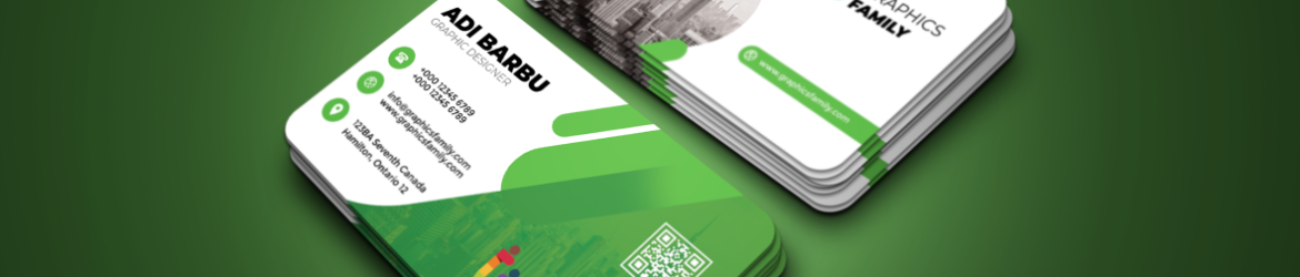 Creative Business Card Design with White and Green