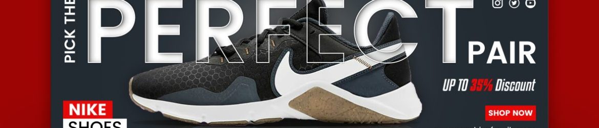 Creative E-Commerce Shoes Banner Design Free PSD