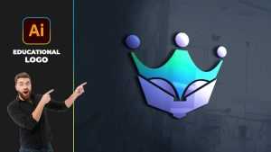 Crown Education Logo Design Vector