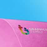Curve Edge Colorful Paper Logo Mockup