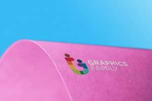 Curve Edge Colorful Paper Logo Mockup