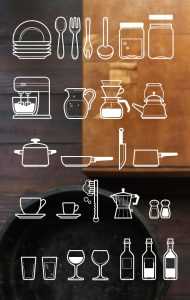 Cutlery Outline Icons PSD