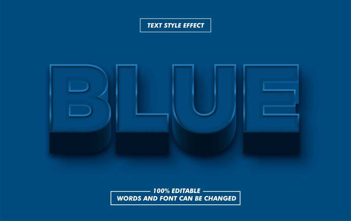 Dark Blue Text Effect