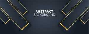 Dark Gray Background with Golden Lines Rectangles