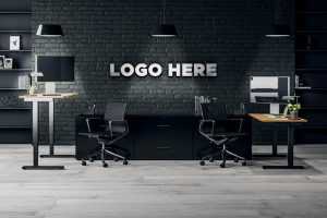 Dark Office Logo Mockup