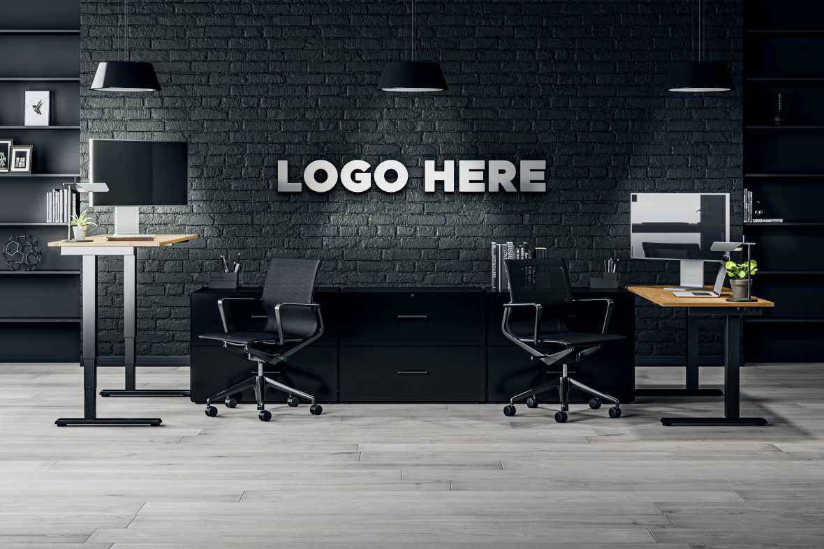 Dark Office Logo Mockup