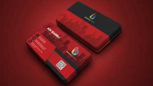 Dark red Real Estate Business Card Professional Template Design