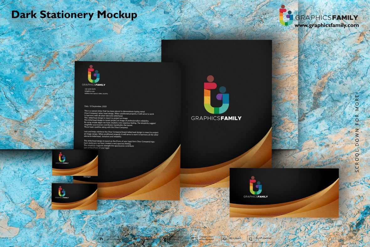 Dark Stationery Mock-Up