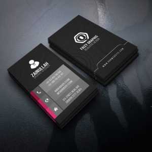 Dark Vertical Business Card Template