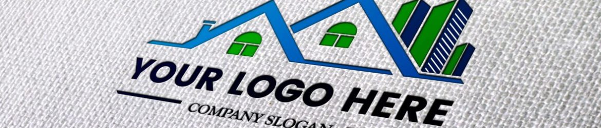 Debossed logo mockup on white fabric texture