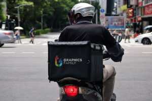 Delivery Rider Bag Logo Mockup