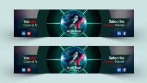 Designer Videoblogger YouTube Cover Free Vector