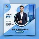 Digital marketing live webinar and corporate social media post template tutorial