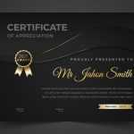 Diploma certificate template in dark theme